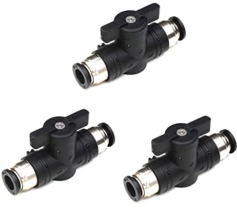CEKER 1/2 Push Connect Valve Ball Valve 1/2 inch Air Flow Control Valve Quick Connect Valve Tube Fittings Straight Union Pneumatic air compressor valve 3Pack