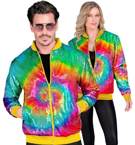 W WIDMANN MILANO Party Fashion - Pailletten Bomberjacke | für Erwachsene, glänzende Kostümjacke für Festival, Karneval und auffällige Party- / Disco-Outfits