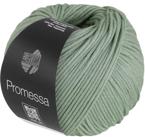 LANA GROSSA Promessa | Weich gefülltes Schlauchgarn aus Bio-Baumwolle und Polyamid | Handstrickgarn aus 70% Bio-Baumwolle & 30% Polyamid | 50g Wolle zum Stricken & Häkeln | 125m Garn FB16