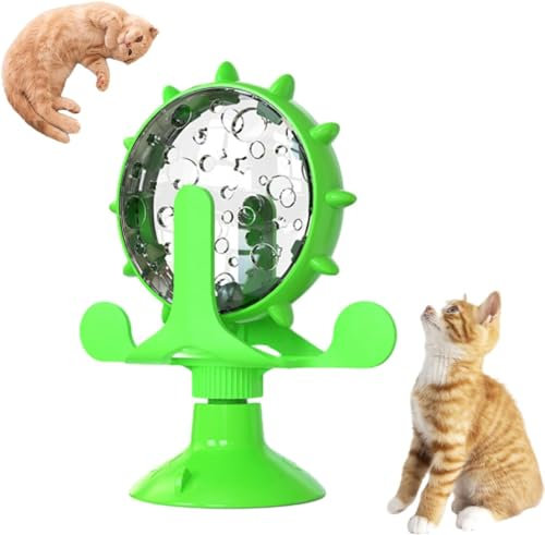 Giurui Ferris Wheel Treat Toy, Cat Dog Puzzle Leaky Toys, Interactive Cat Toy Slow Feeder, Funny Cat Toy Pet Treats Enrichment Toys, Cat Food Treats Dispenser Toy Stress for Stress Relief (B)