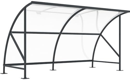 kaiserkraft | Fahrradüberdachung | aus Polycarbonat | BxT 4130 x 2100 mm | anthrazitgrau RAL 7016
