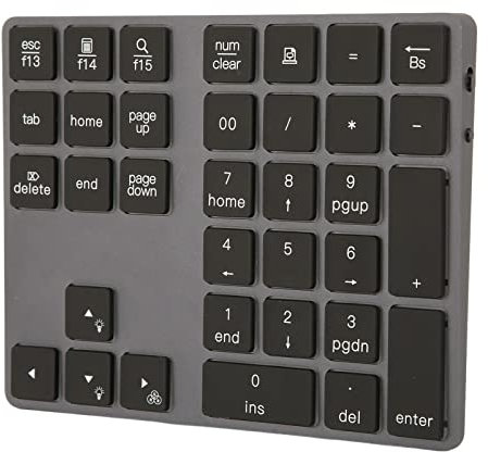 KIMISS Nummernblock, Kabellos, Ultradünn, Aluminiumlegierung, Wiederaufladbar, 34 Tasten, Elektronik, Computerzubehör, Computerzubehör, Peripheriegeräte, Eingabegeräte, Ziffernblöcke