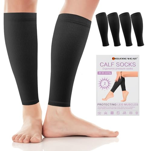 Migliore Wear 2 paia di calze a compressione da uomo e da donna, 20 – 30 mmHg | Classe 2 calze a compressione medica, supporto graduato, calze per trombosi