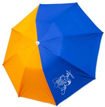 SUN & SURF Kompakter Sonnenschirm, 180 cm, UPF 50+, UV-Schutz, einschraubbar, 60 cm, zusammengefaltet mit Tasche, sehr robust, hochwertige Materialien, bunt