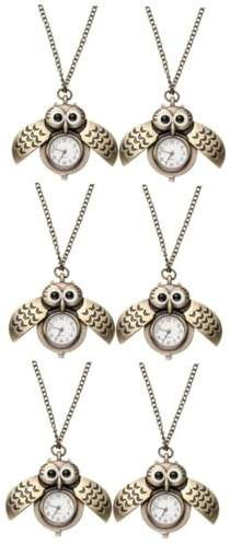 LIFKOME 3 Sets Einzigartige Taschenuhr in Eulenform Mit Bronzelegierung Quarzwerk Ziffern Für Männer Und Frauen 2 Stück * 3
