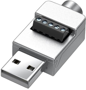 FOLODA Lötfreie USB Anschlüsse USB 2.0-Schraubklemmen Block Adapter Anschluss Konverter USB 2.0-Stecker Adapter Anschluss