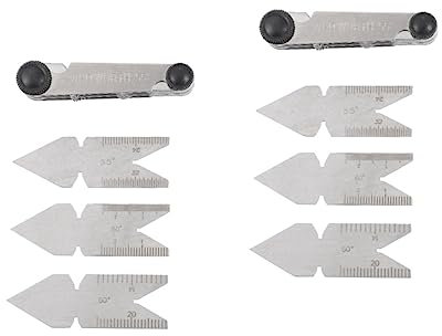 JECOMPRIS 8pcs Thread Pitch Measuring Gauge Tool Set Compact Gauge for Precision Measurement for Thread Cutting and Positioning Lightweight Portable Design