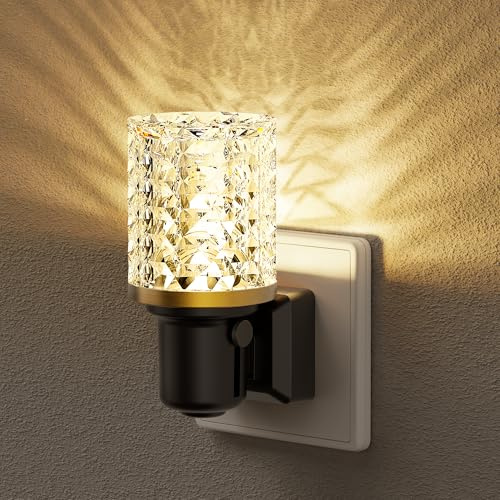 JandCase Nattlampa med skymningssensor, modern 3 000 K varmvit akryl LED-nattlampa, ljus 0-100 lm (1 W) ljus för hall, sovrum, trappor, badrum