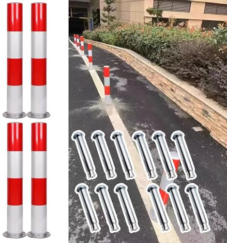 Parkleitplanken, Sicherheitspfosten, Sicherheitspollerpfosten mit Ankerbolzen, Auffahrtssicherheits-Parkbarrierepoller, verzinkte Sicherheitsrohr-Verkehrswarnsäule für Fahrtraining/verkehrss