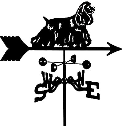 SaryEdge Wetterfahne, Cocker Spaniel-Hund, Windrichtungsanzeiger, Edelstahl-Messwerkzeug, Wetterhahn, einfach zu montieren für Outdoor-Tierhalterung, Dekoration, Basteln(