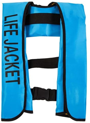 FOVIGUO Giubbotto salvagente per Adulti, Gonfiabile Donne/Uomini Ausili al galleggiamento, Regolabile Comodo Giubbotto da Nuoto per Sport Acquatici Unisex(Blue)