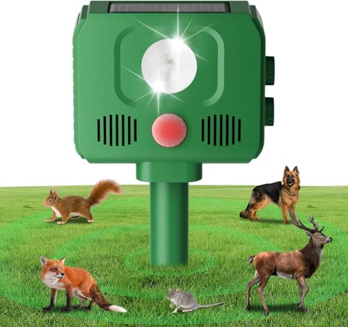 2026 Ultraschall Katzenschreck für Garten - Solar Tiervertreiber mit PIR Bewegungsmelder und Blinklicht - 4 Modi Hundeschreck - Wasserdicht IP64 Marderschreck - gegen Marder/Katzen/Hunde/Vögel/Ratten