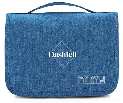 Gaosh Trousse de Toilette Personnalisé pour Femme et Homme Grande Trousse de Toilette Suspendue Trousse à Maquillage à Main Sac de Rangement Cadeau pour Homme Papa (Bleu)