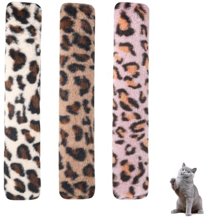 BFUZXY 3 juguetes de hierba gatera, cojín de valeriana para gatos, cojín de menta, juguete para gatos (tatuaje de leopardo)