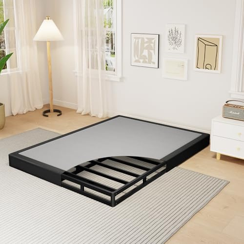 Mashomdec Queen Size 5 Inch Box Spring - Heavy Duty Metal Mattress Foundation (2500lbs Capacity), Noise-Free, Easy Assembly with Removable Fabric Cover