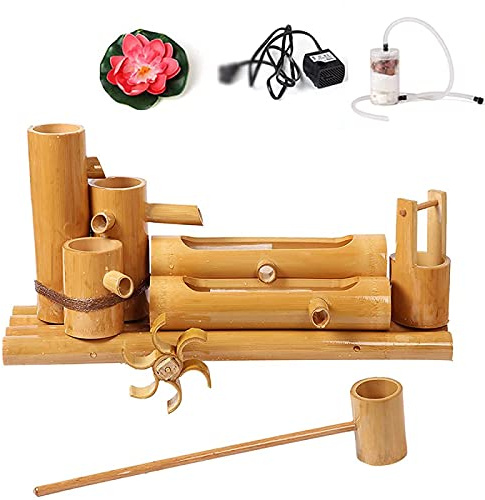 Water Features For The Garden Bird Bath Bamboo Fountain Outdoor Water Feature Fountain Is Suitable For Garden Fish Tank Ponds, Etc. To Make It More Exquisite