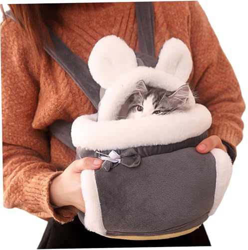 Katzenbeutel Träger weicher & Warmer Katzenhund Frontträger Doppelpockt Rucksack Winter -Plüsch -Rucksack für Katzen Haustier Hängende Brustbeutel für Outdoor -Reise, L, innerhalb von 8 kg Haustier