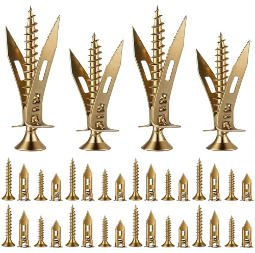 2 Sizes Self Drilling Drywall Anchors with Screws Kit - 160Pcs Drywall Grip Anchors and Screws Sets - Heavy Duty Mounting Tool for Sheetrock Wall, Cabinets, Home & Office Mounting, No Drill Needed