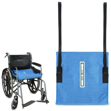 Ehucon One Way Transfer Support Cushion, Non Slip Tubular Pad for Fall Prevention in Chair & Wheelchair, Elderly/Disabled Assistance, 17x17(with Handles) (Blue)