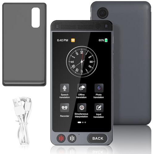 QDOJC Sprachübersetzer Ohne Internet, Ki Übersetzer Gerät mit Sprachausgabe 142 Sprachen (Offline Deutsch), Echtzeit Übersetzer Translator Übersetzungsgerät mit Fotoübersetzung und 2000 mAh Akku