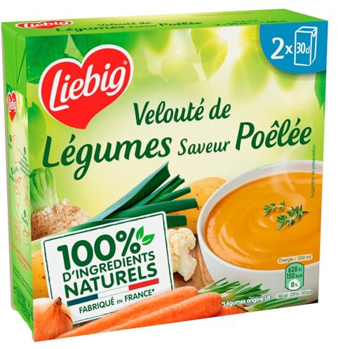 LIEBIG - Soupe Velouté Pomme de Terre Carotte Oignon Chou-Fleur et Ail - les 2 briques de 30cl - Le Lot De 4