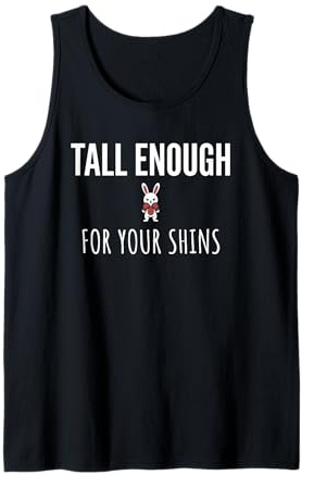 Tall Enough for Your Shins Cute Bunny Rabbit Boxing Tank Top