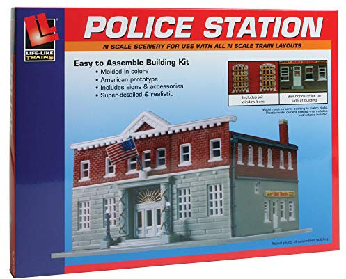 Life-Like Trains Plastikbausatz Polizei Station Spur N, Bausatz, Klassisch, Law Enforcement, Kinder, Unisex
