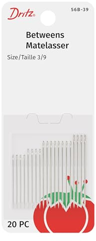 Dritz 56B-39 Quilting Betweens Hand Needles, Size 3/9 (20-Count)