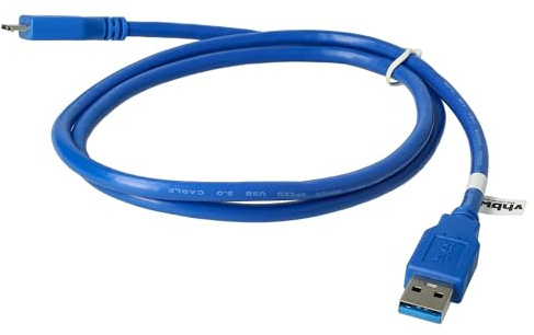 vhbw Micro-B USB Kabel kompatibel mit Buffalo HD-AVSU3 | USB Daten- & Ladekabel, 100 cm Blau (USB A auf Micro USB 3.0)