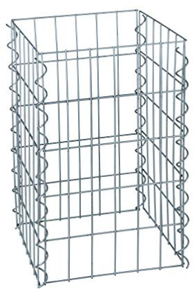 ESTEXO Gabionen-Säule 50 cm Höhe - feuerverzinkt - 4-Eck Säulengabione, Steinkorb,Gabione, Maschung, 10x5 cm