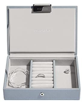 Stackers Schmuckbox mit Fächern und Deckel blau