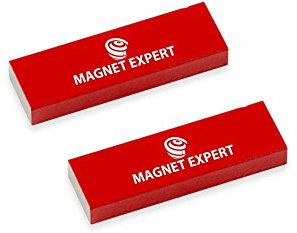 2 Alnico Rechteckige Balkenmagnete Für Wissenschaft, Bildung, Experimente, Schüler und Lehrer - 12,5mm x 5mm x 40mm - 0,6kg Zug