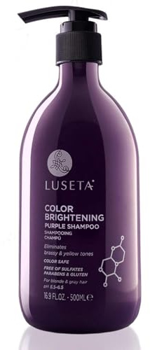 Luseta Purple Shampoo for Women - Blonde, Grey, Color Treated, Curly and Damaged Hair - 16.9oz, Sulfate & Paraben Free
