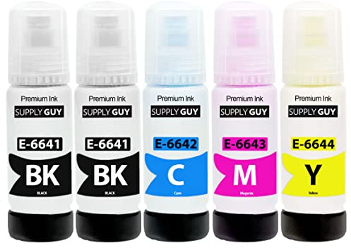 Supply Guy Tinte kompatibel mit Epson 664 für EcoTank ET-2500 ET-2550 ET-2600 ET-2650 ET-3600 ET-4500 (5x70ml Tintenflaschen)