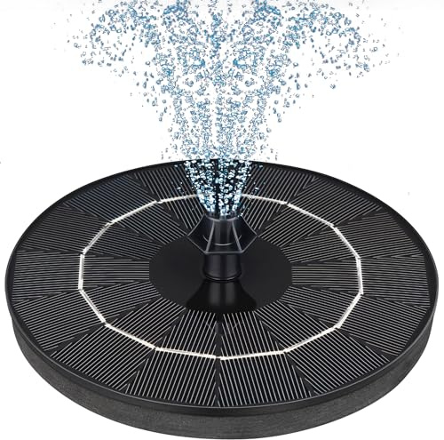 Mademax Upgraded Solar Fountain with 4 Easy Install Nozzle and Fixer, Solar Powered Fountain Pump for Bird Bath, Garden, Pond, Pool, Fish Tank, Outdoor