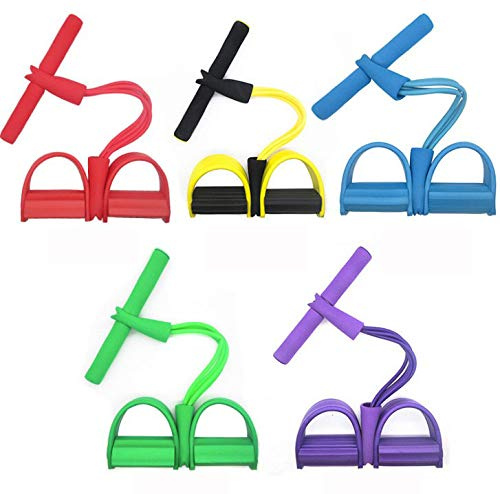 Fitness Bauchtrainer Band, Widerstandstraining Beintrainer, 6 Farben Pedal Widerstand Band, Bodybuilding Expander, Multifunktions Spannseil, Sit-Up Gym Equipment