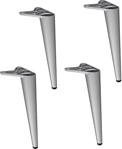 Gedotec Möbelfuss aus Metall Schrankfuß | 4 Stück - Füße für Möbel | Torin | Silber matt | Füße 20 cm - mit Tragkraft bis 100 kg | Schrankbeine zum Anschrauben | Möbelfüße für Regal | Bettfüße