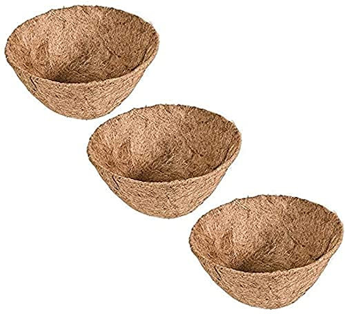 NTSS Kokoseinlage Runde Kokosfaser Liner Outdoor Pflanzen Liner Hängende Korb Liner Ersatz Einlage für Blumenampeln natürliche Kokosfaser kokoseinsatz für blumenampel 3 Stück (12zoll/30cm)