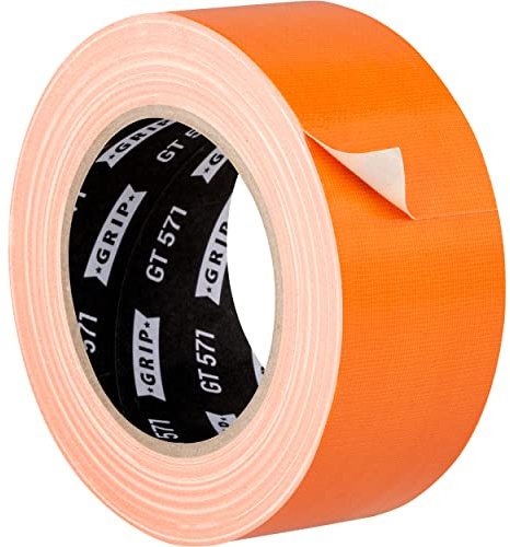 GRIP Eventbasics Gaffa Tape GT 571-50 mm x 25 m - Profi Tape - orange | Premium Gewebeband mit PE-Beschichtung, sehr hohe Klebkraft, Allround Klebeband zum Basteln, Bündeln, Reparieren & Befestigen
