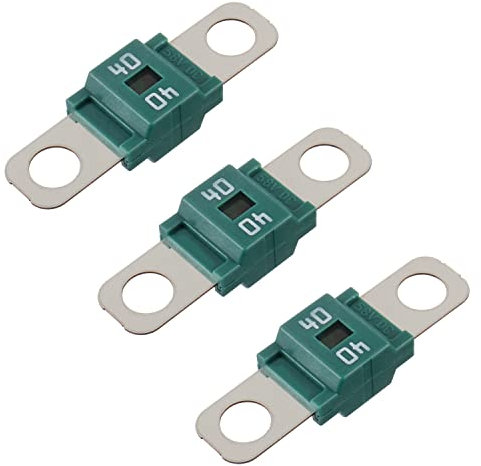 BOJACK Fusible Midi à courant élévé Bolt-on Fusible 40A Amp Vert pour voitures, camions, véhicules de construction, bus, caravanes (lot de 3 40A)