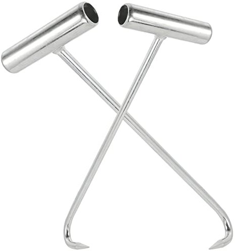 DOITOOL 2 pezzi pollici coperchio in acciaio ascensore scarico pesante all'aperto sollevamento spostamento in acciaio inox e coperture tombino sollevatori griglia tirare tempesta tirare ganci