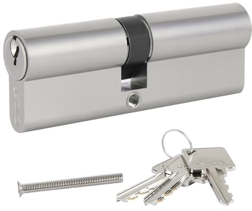 DIDA® 85mm(40/45) Euro Cylinder Lock,UPVC Door Lock Barrel with 3 Keys,High Security,Anti-Pick Anti-Bump Anti-Drill,Nickel Finish,Suitable for All Door Types,BS EN 1303:2010