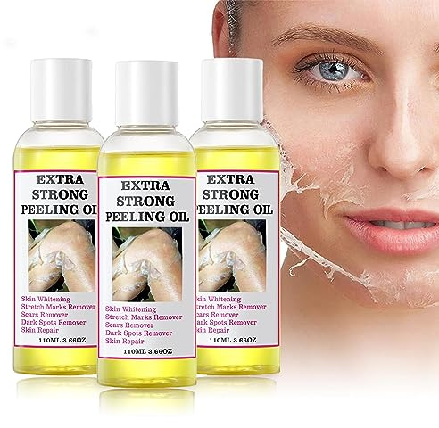 Fruchtsäurepeeling, Peelt die Haut und Strafft die Poren, Superstarkes Peeling-Öl, das Dunkle Haut für Alle Hauttypen Abblättert 110ML/3.66Fl Oz (3 Flaschen)