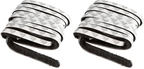 Windhager Insektenschutz Dichtungsbürste, Dichtungsband, Klebebürste, für Rollofenster und Rollotüren, selbstklebend, schwarz, 200 cm, 03787 (Packung mit 2)
