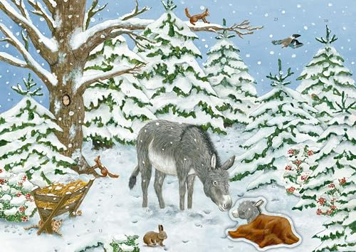 Sticker-Adventskalender – Eselchen im Winterwald