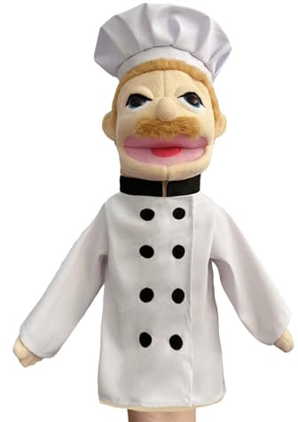HUNYA Career Hand Puppet, Marionetta in Peluche per Giochi di Ruolo, Marionetta da Pompiere, con Bocca Mobile, Pompiere Agricoltore Operaio Detective Dottore Peluche Ripiene per Bambini Adulti