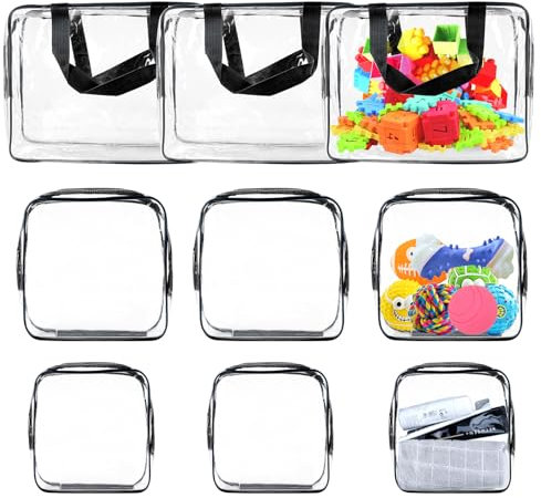 Sacs de Rangement pour Jouets, 9PCS Trousses de Toilette, Trousse Transparente, PVC Étanche Trousse de Maquillage, Trousse de Toilette Voyage, Sac Cosmétiques, Sac de Rangment pour Voyage Avion