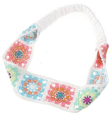 Avejjbaey Ethnisches Damen-Haarband, hohles Blumenhaarband, Outdoor, Camping, Foto, Häkelhaarband, Frühling, Sommer, Stirnband, für Reisen, gehäkeltes Haarband für Damen, sonnenfest, gehäkeltes