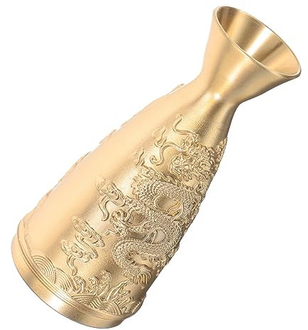 SEWOART Messingvase Chinesischer Drache Als Weinkaraffe Oder Dekoration Für Wohnzimmer Mit Antiken Ornamenten Und Stabilen Boden Für Schnapskaraffe