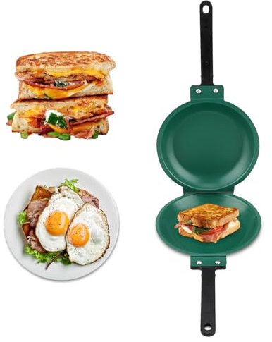 Pancake Maker con Rivestimento in Acciaio Al Titanio su Doppio Lato con Facile Pulizia per Fornello a Gas